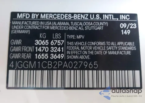 2023 Mercedes Eqe 4Matic from USA, damaged, VIN 4JGGM1CB2PA027965